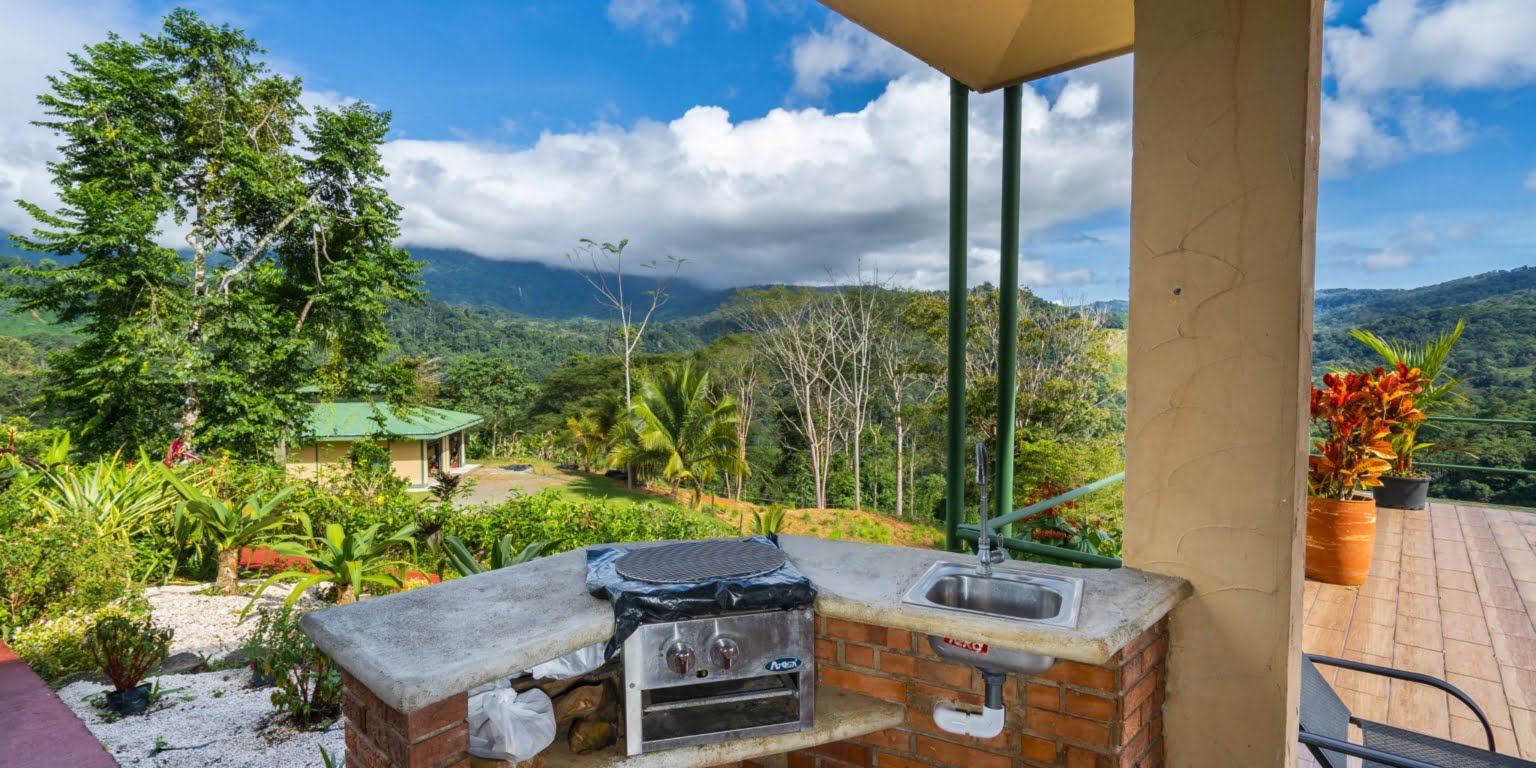 Surrounded by Mountains with Cacao Farm in Platanillo above Dominical Costa Rica Surrounded by Mountains with Cacao Farm in Platanillo above Dominical Costa Rica
