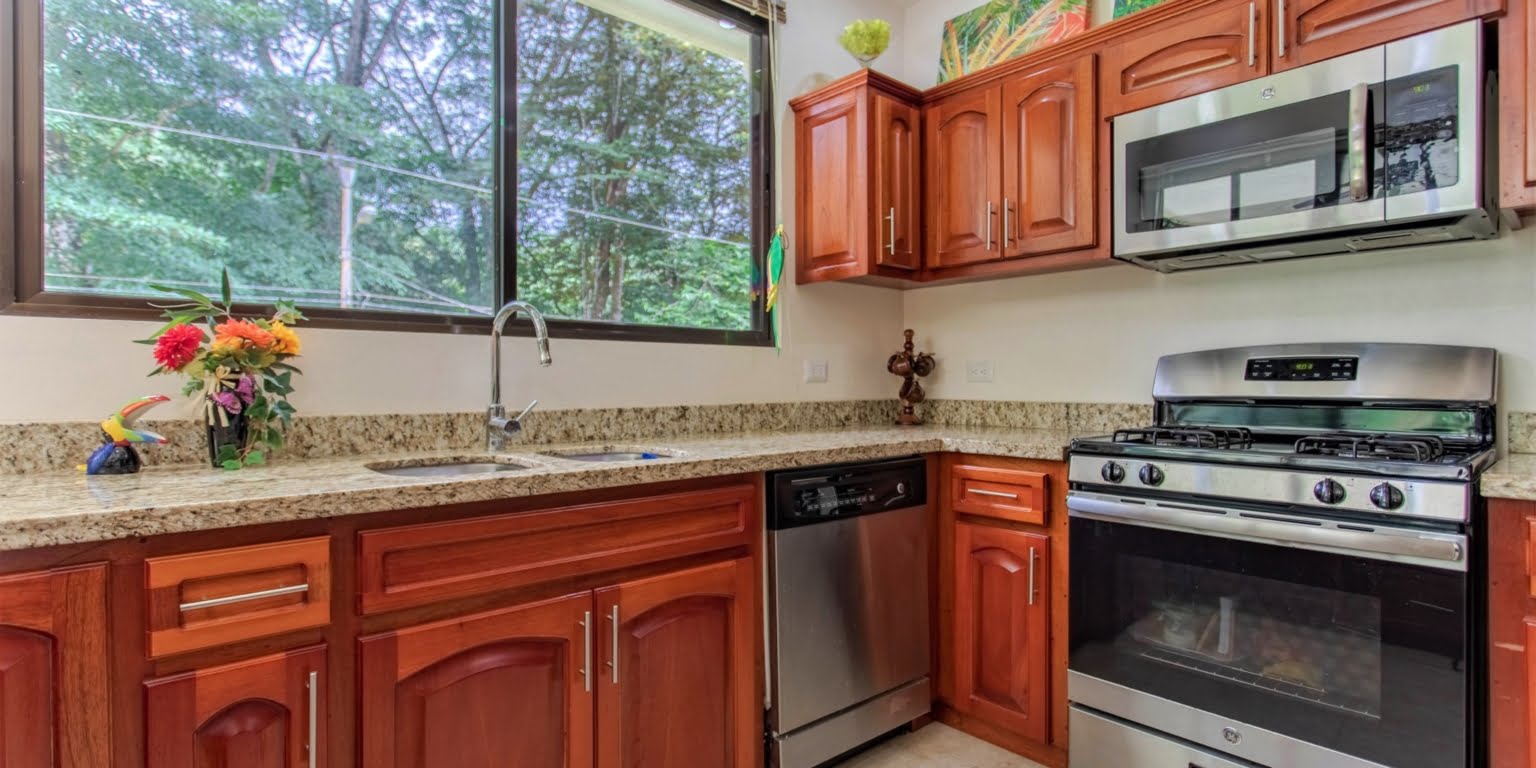 19. Kitchen Two-Bedroom Jungle View Home in Gated Community with Community Waterfall & Pool in Tres Rios Costa Rica
