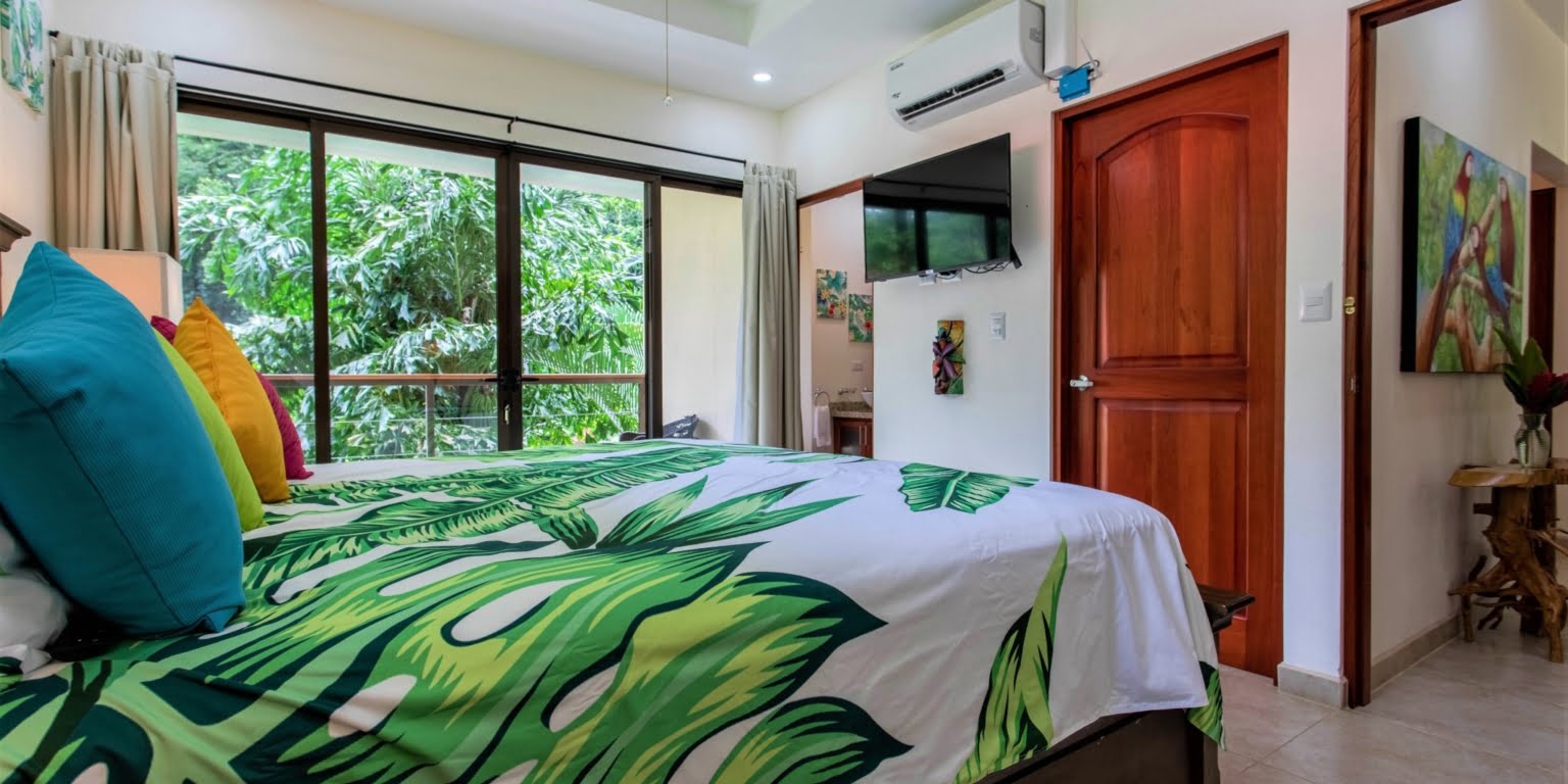 14. Master Bedroom Two-Bedroom Jungle View Home in Gated Community with Community Waterfall & Pool in Tres Rios Costa Rica