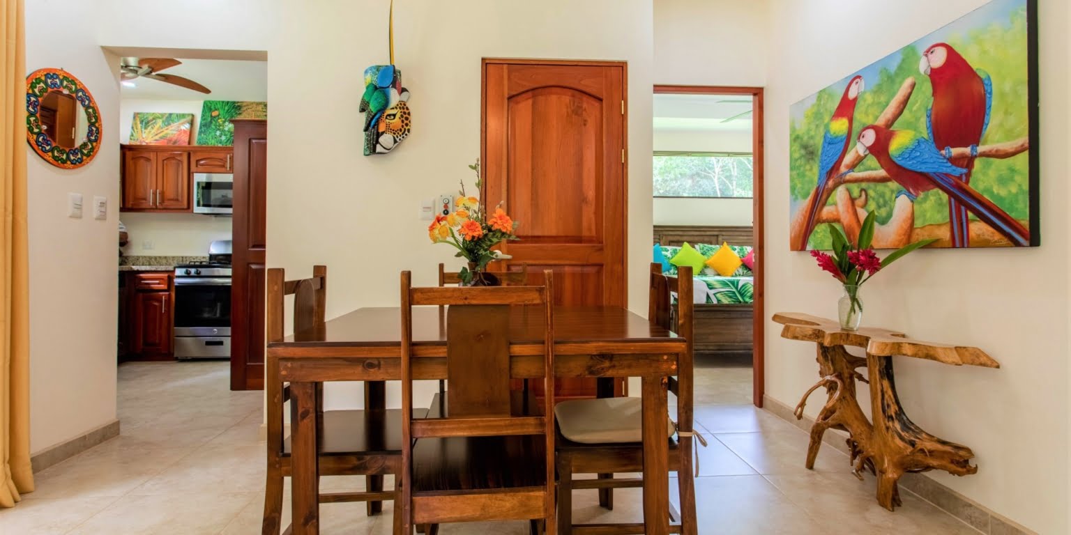 7. Dining area Two-Bedroom Jungle View Home in Gated Community with Community Waterfall & Pool in Tres Rios Costa Rica