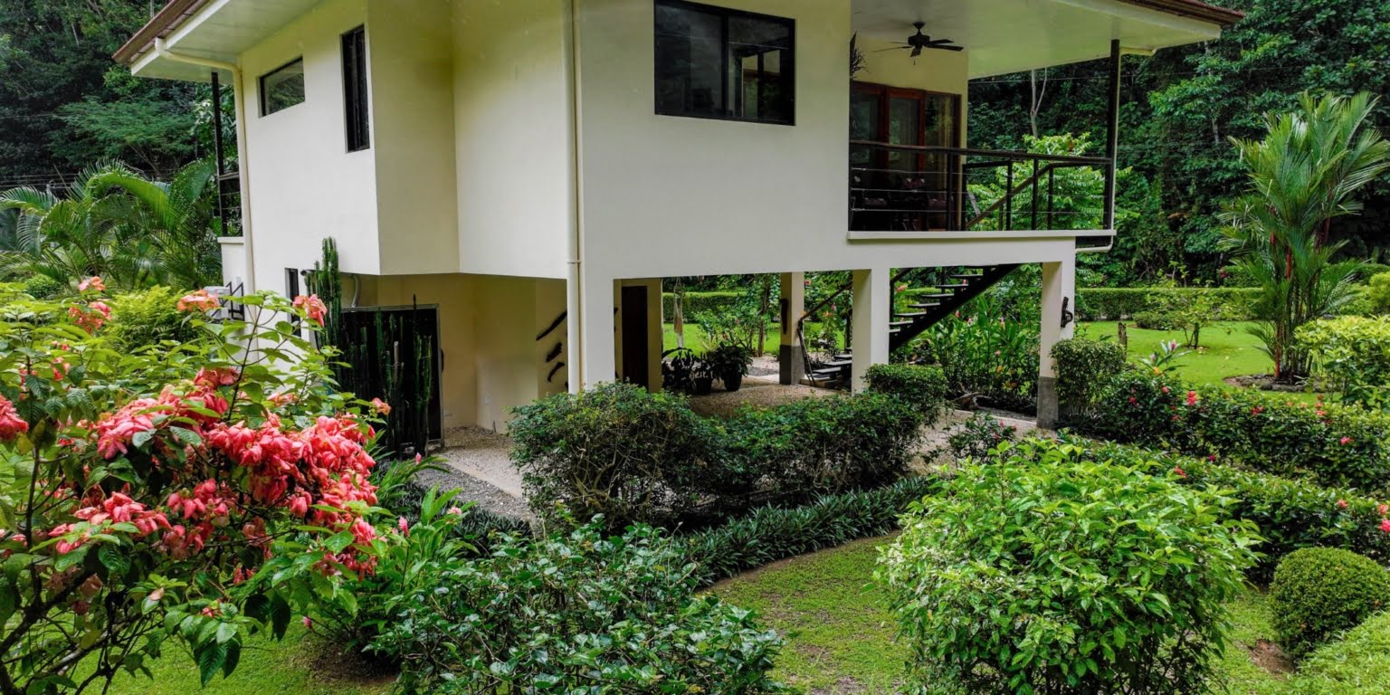 1. Drone Exterior 1- (2) Two-Bedroom Jungle View Home in Gated Community with Community Waterfall & Pool in Tres Rios Costa Rica