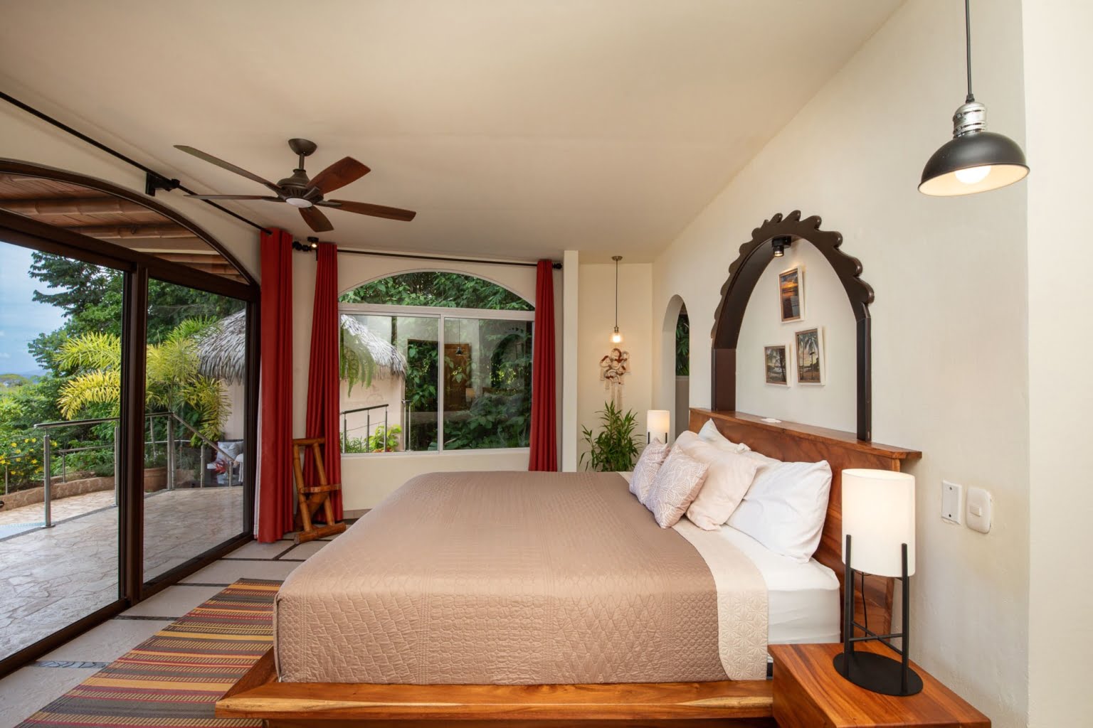 principal bed 1_4 Tropical Luxury 9-Bedroom Home in Gated Community above Dominicalito Costa Rica