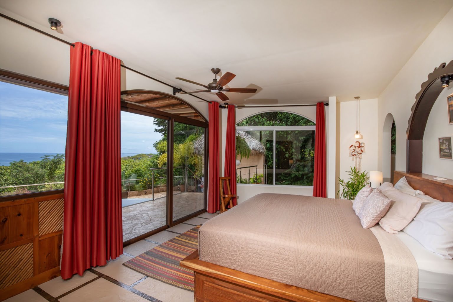 principal bed 1_3 Tropical Luxury 9-Bedroom Home in Gated Community above Dominicalito Costa Rica