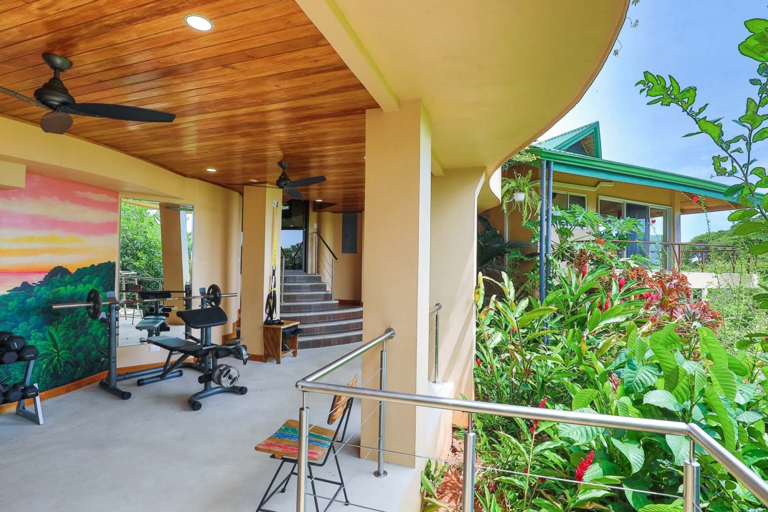 outdoor gym_4 Tropical Luxury 9-Bedroom Home in Gated Community above Dominicalito Costa Rica