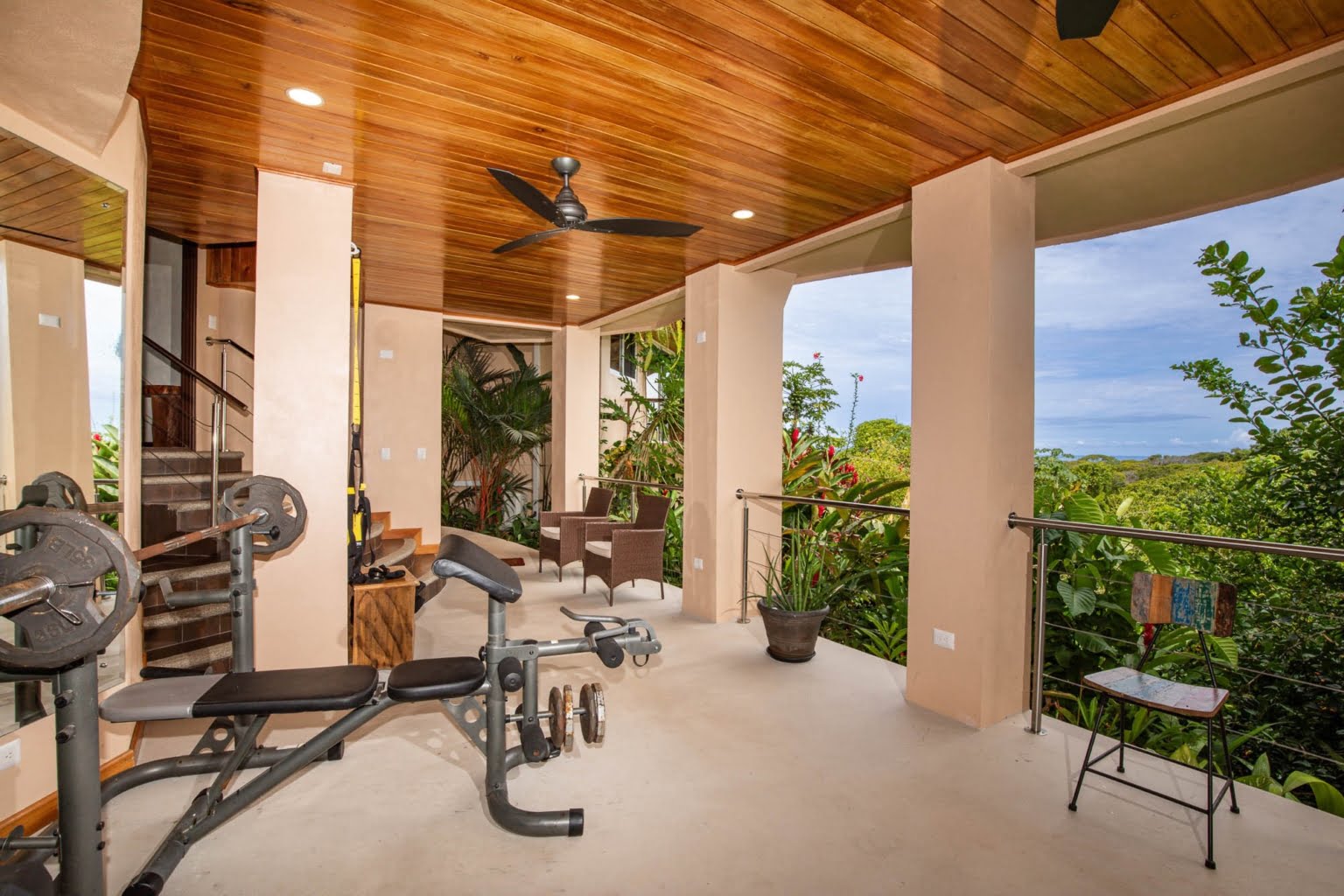 outdoor gym_2 Tropical Luxury 9-Bedroom Home in Gated Community above Dominicalito Costa Rica