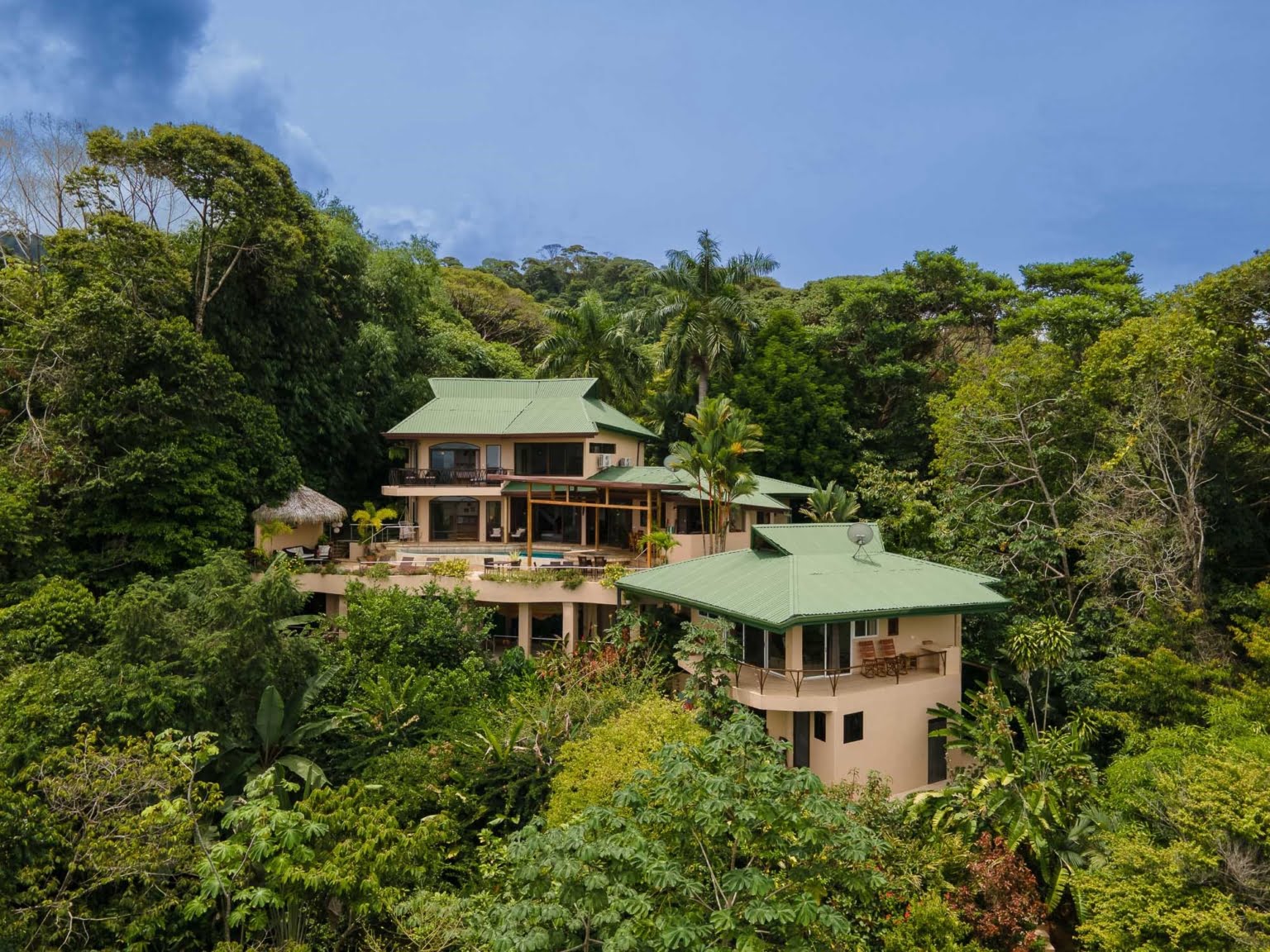 aerial exterior_2 Tropical Luxury 9-Bedroom Home in Gated Community above Dominicalito Costa Rica