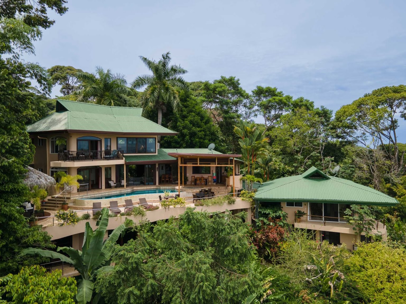 aerial exterior_1 Tropical Luxury 9-Bedroom Home in Gated Community above Dominicalito Costa Rica