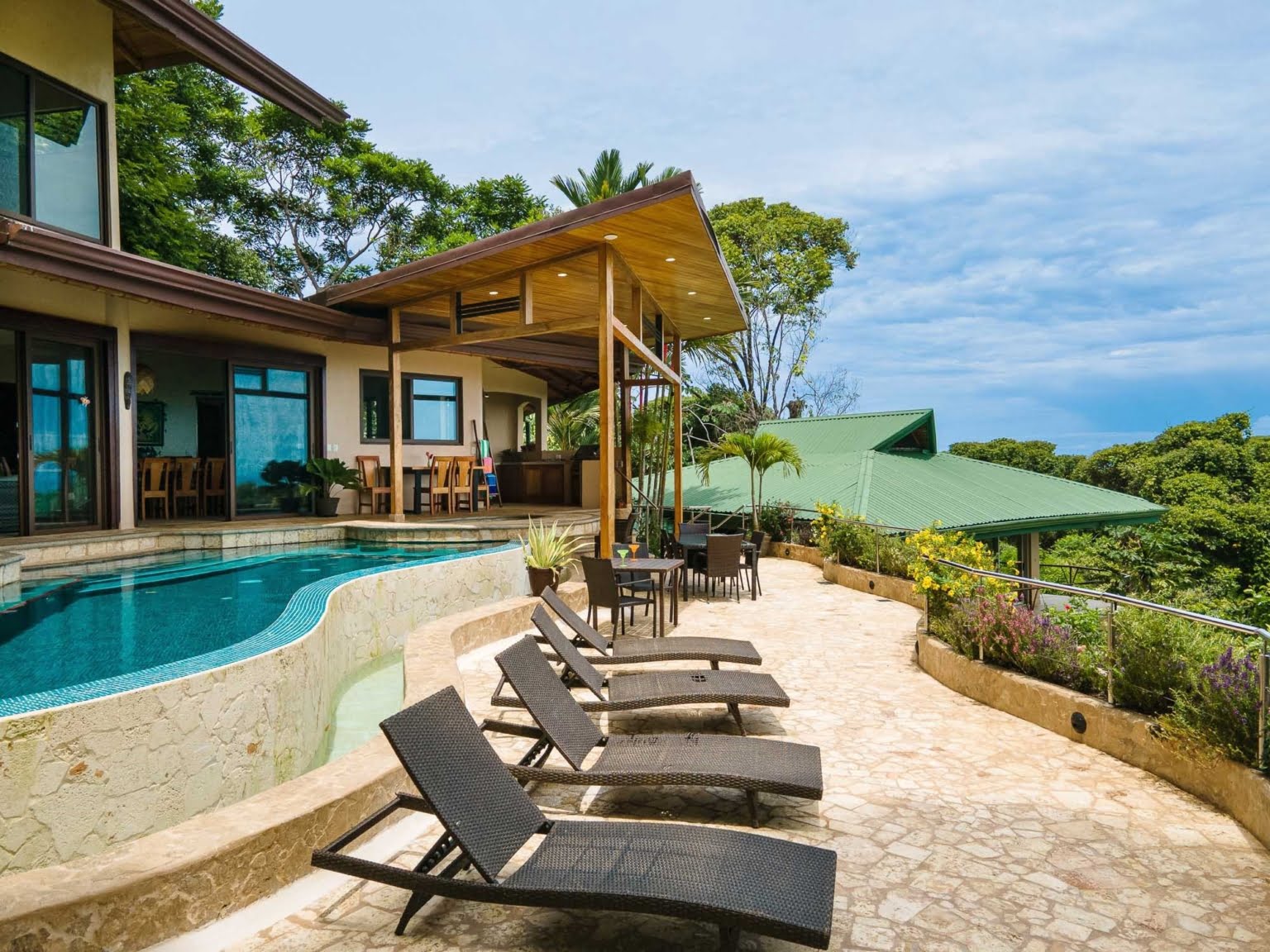 pool_2 Tropical Luxury 9-Bedroom Home in Gated Community above Dominicalito Costa Rica