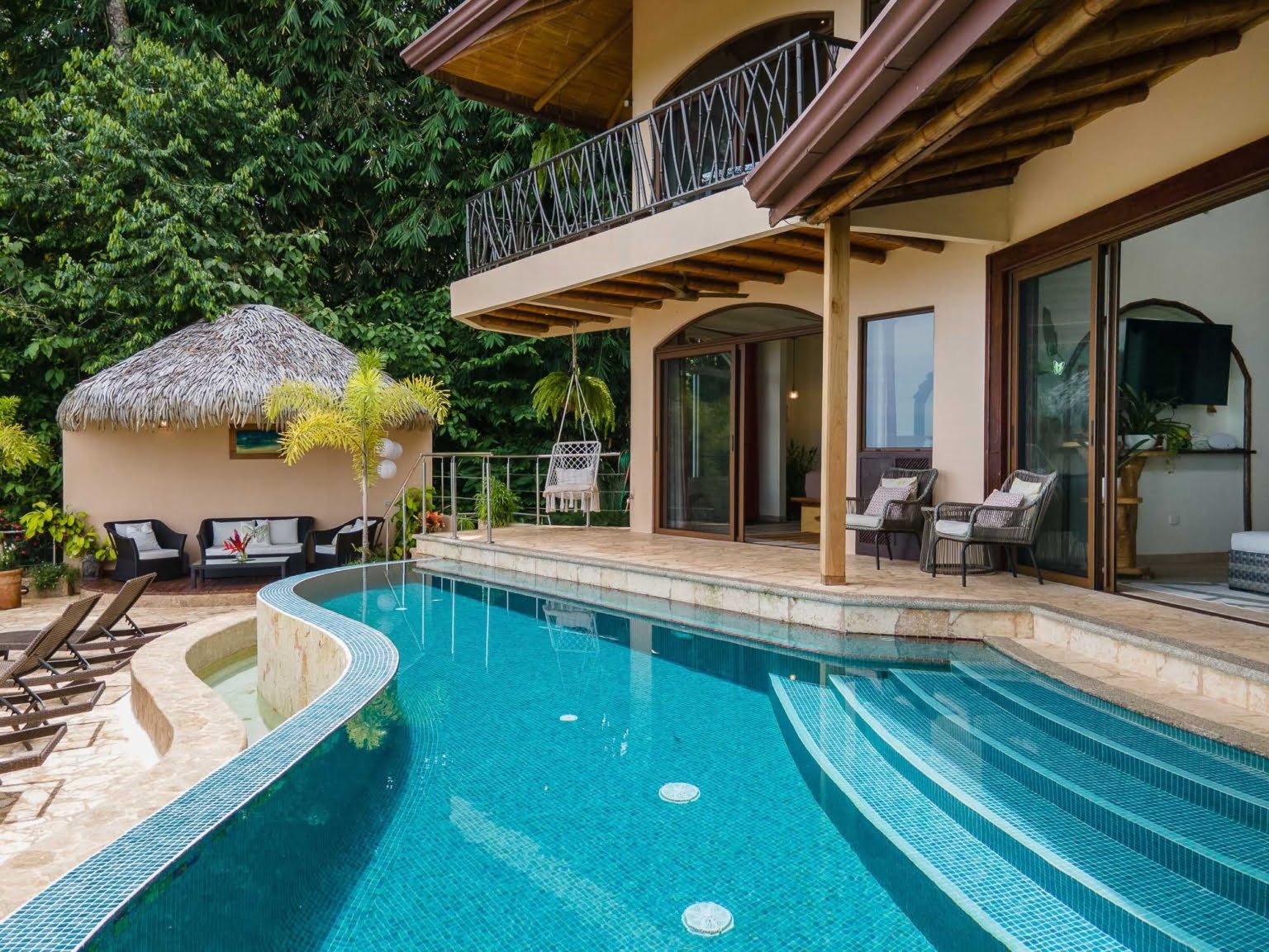 pool_1 Tropical Luxury 9-Bedroom Home in Gated Community above Dominicalito Costa Rica