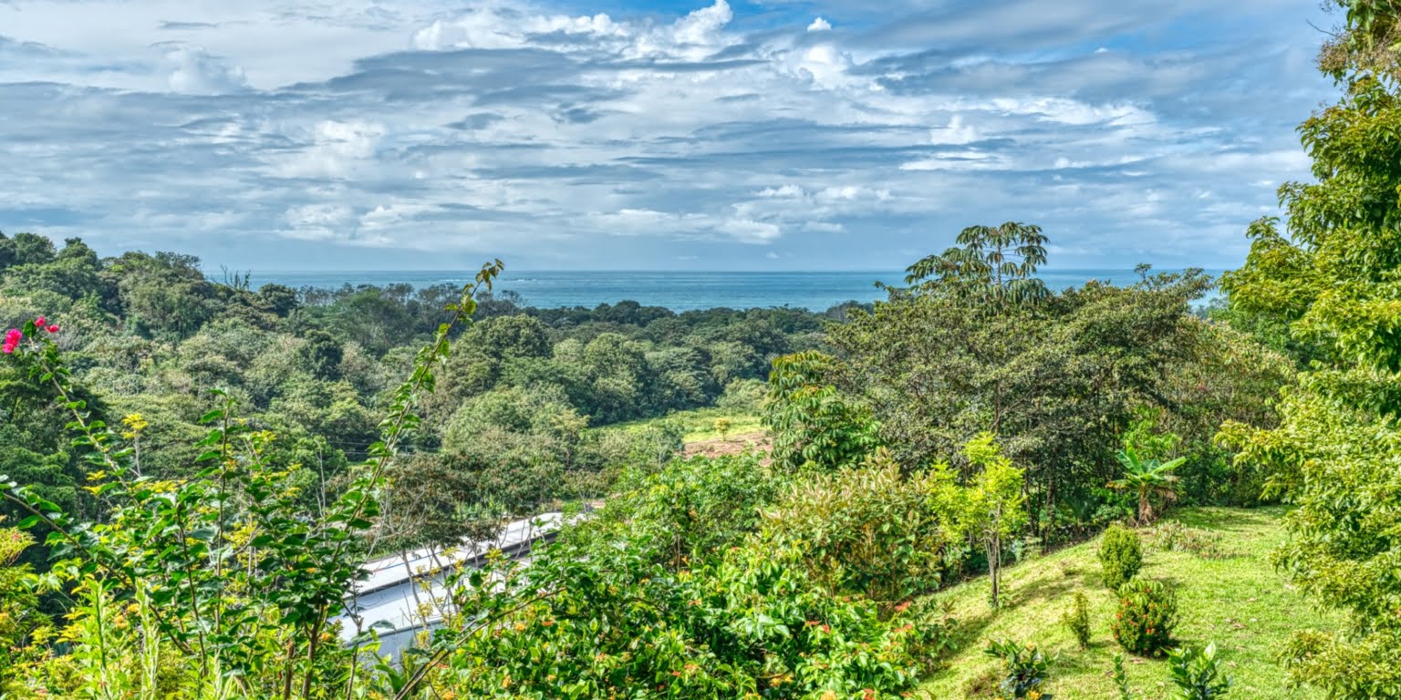 Lot-46 Easy Access Ocean View Lot in Uvita with Existing Simple Casita, Rancho & Pool and Ready to Build more in Uvita Costa Rica