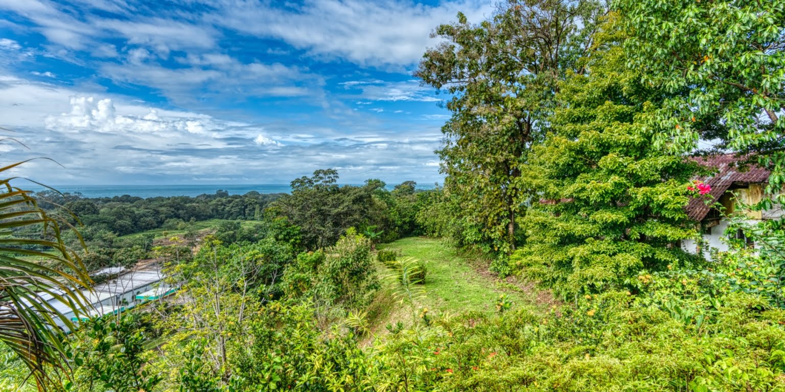 Lot-36 Easy Access Ocean View Lot in Uvita with Existing Simple Casita, Rancho & Pool and Ready to Build more in Uvita Costa Rica