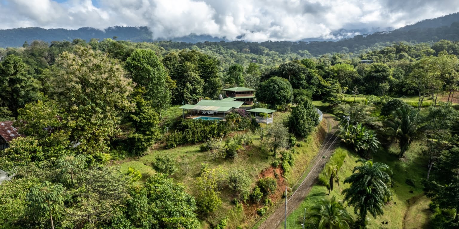 Lot-29 Easy Access Ocean View Lot in Uvita with Existing Simple Casita, Rancho & Pool and Ready to Build more in Uvita Costa Rica