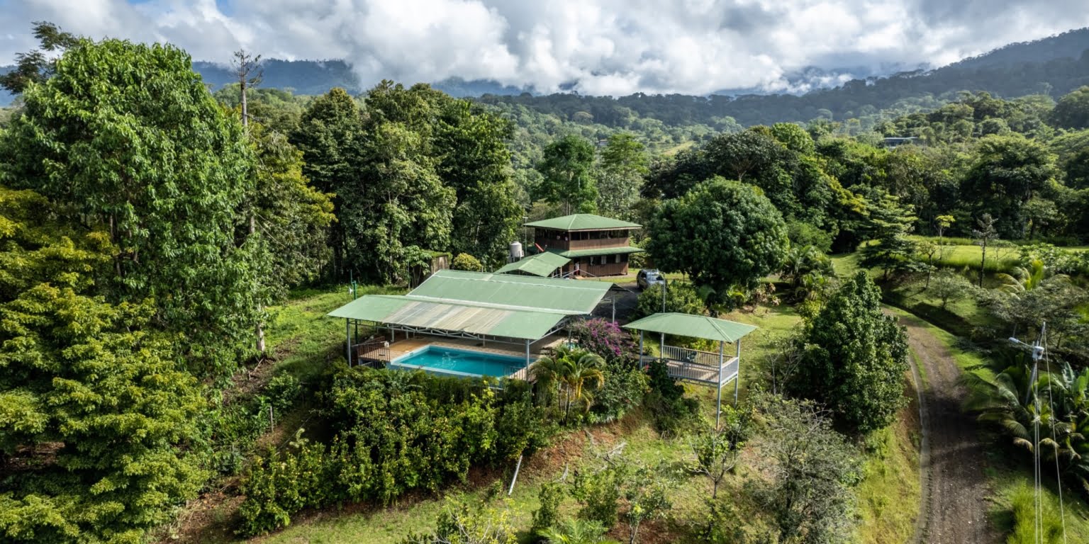 Lot-28 Easy Access Ocean View Lot in Uvita with Existing Simple Casita, Rancho & Pool and Ready to Build more in Uvita Costa Rica