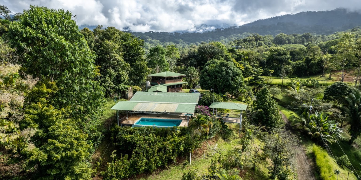 Lot-27 Easy Access Ocean View Lot in Uvita with Existing Simple Casita, Rancho & Pool and Ready to Build more in Uvita Costa Rica