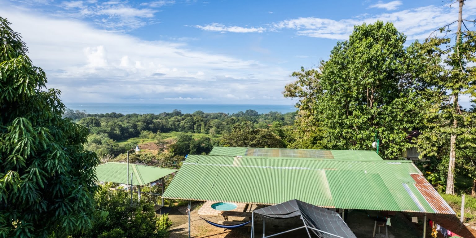 Lot Easy Access Ocean View Lot in Uvita with Existing Simple Casita, Rancho & Pool and Ready to Build more in Uvita Costa Rica