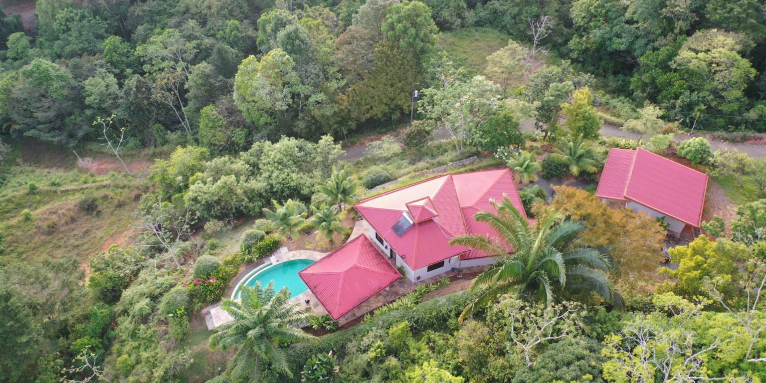 PLT173 – 05 Private Luxury Ocean View 2-Bedroom Home on 2.5 Acres for Great Privacy and Great Rental Potential in Platanillo above Dominical Costa Rica