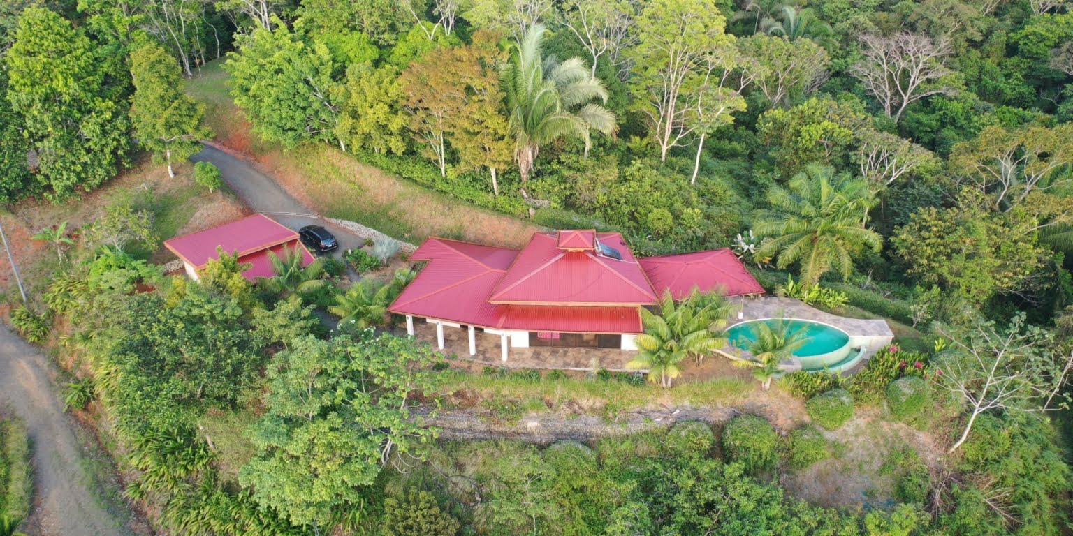 PLT173 – 04 Private Luxury Ocean View 2-Bedroom Home on 2.5 Acres for Great Privacy and Great Rental Potential in Platanillo above Dominical Costa Rica