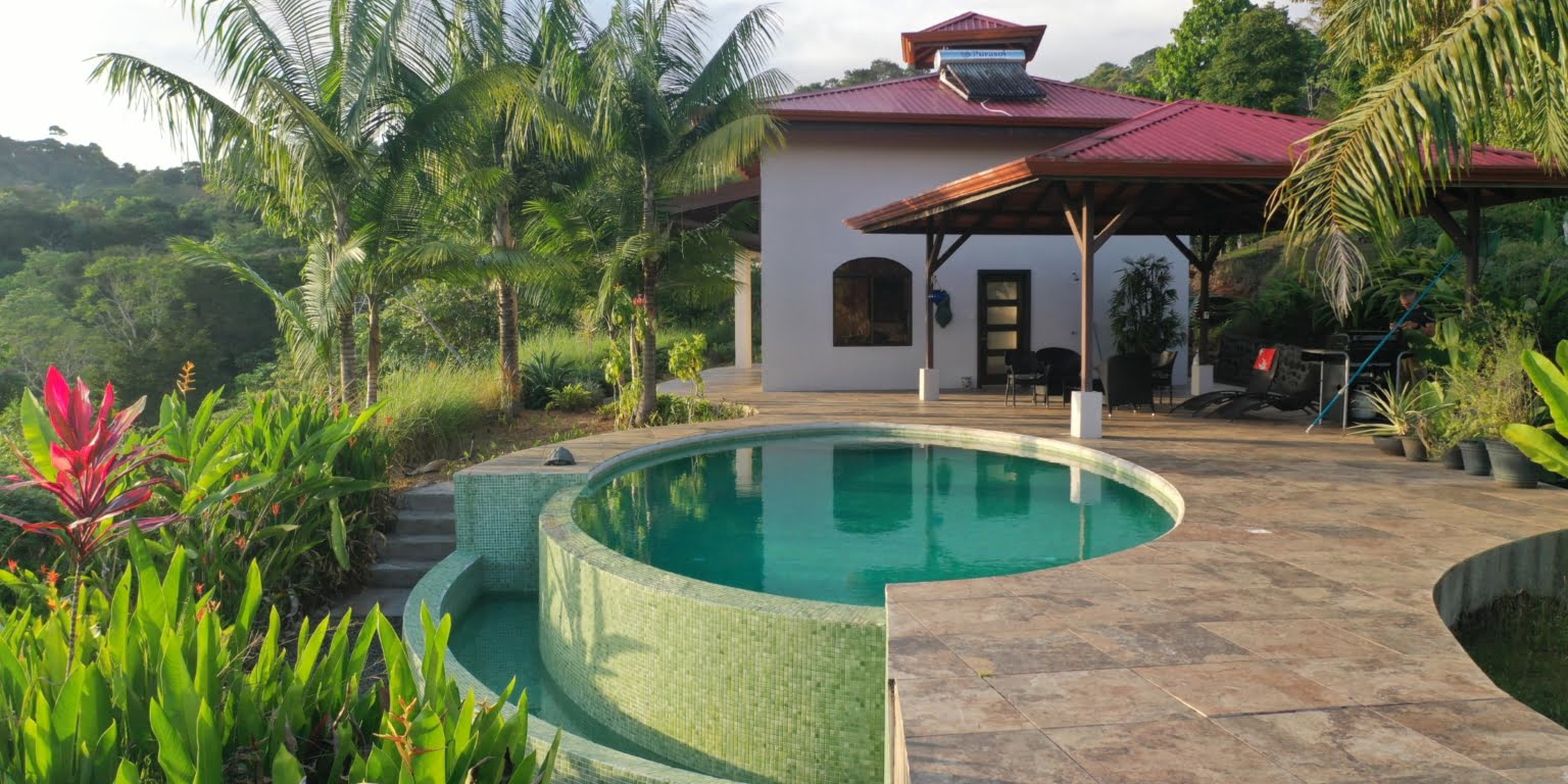 PLT173 – 12 Private Luxury Ocean View 2-Bedroom Home on 2.5 Acres for Great Privacy and Great Rental Potential in Platanillo above Dominical Costa Rica