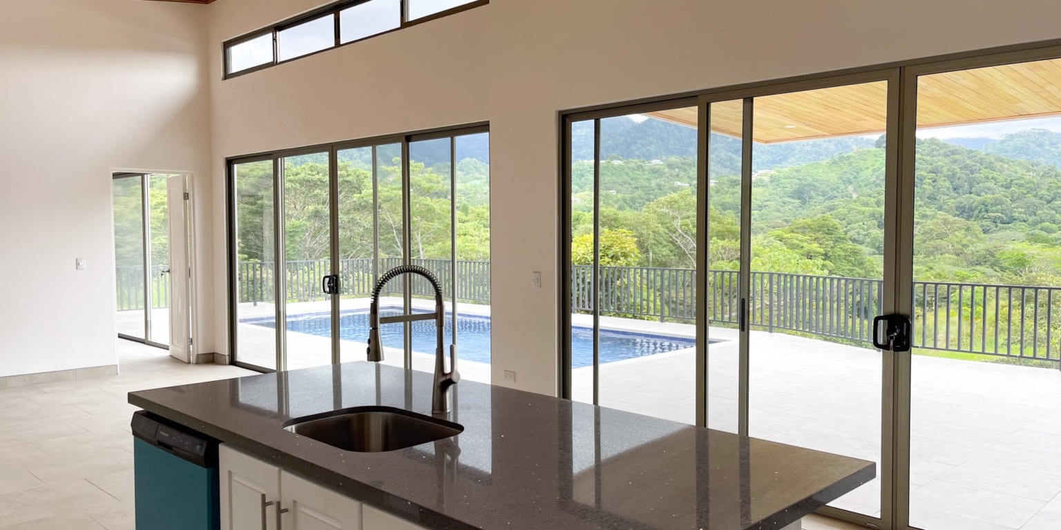 Brand New, Big Mountain View 3-Bedroom Home with Pool in Ojochal Costa Rica