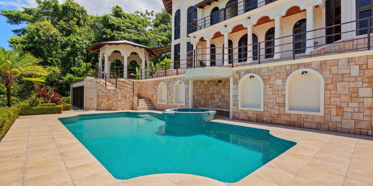 Ojochal Estate Home and Property_2 Fully Renovated Ocean-View Estate Home with Pool, Guesthouse & Caretaker Cottage with Waterfall in Phase 4 Ojochal Costa Rica