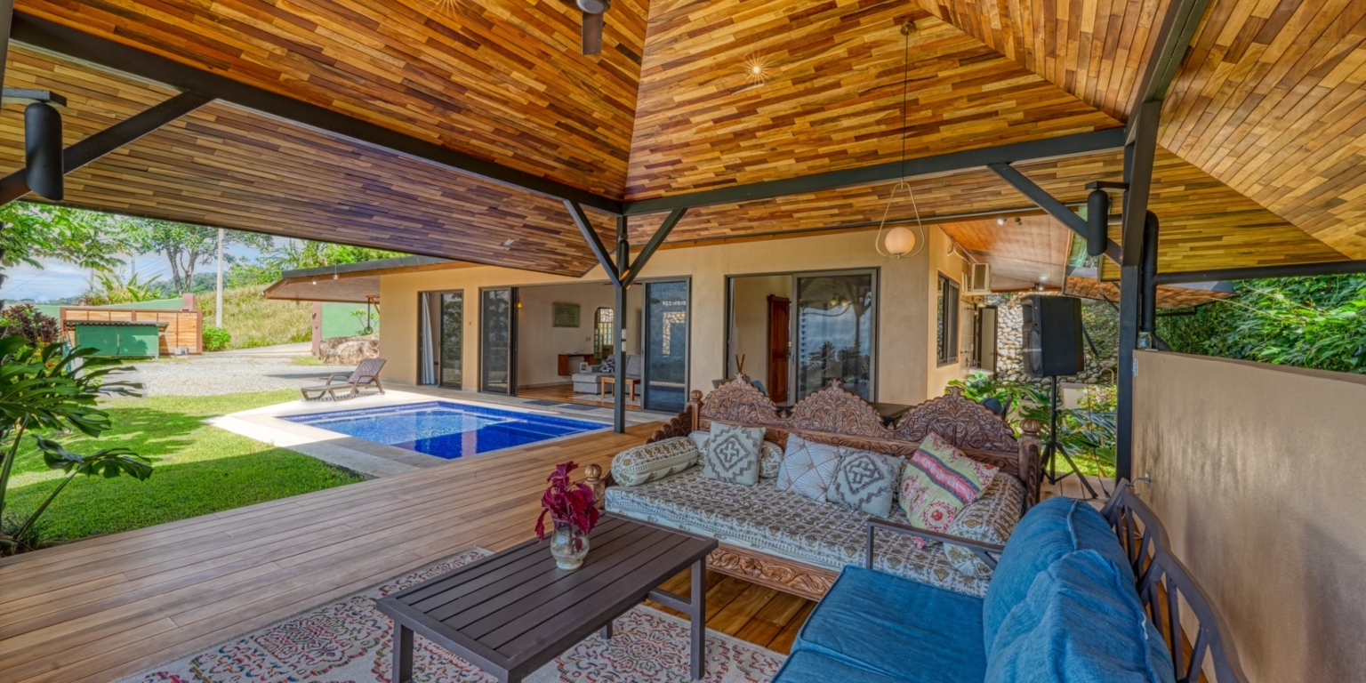 Home-17 Amazing Whale’s Tail & Ocean View 2-Bedroom Home with Perfect Tropical Living with Easy Access in Uvita Costa Rica