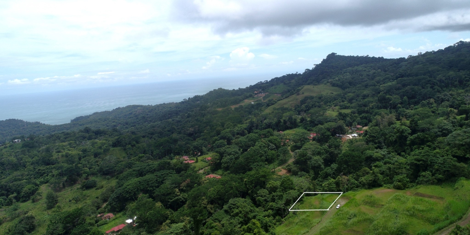 Safe & Private Building Lot in a Gated Community with Incredible Ocean Views & Legal Water in Turistico Tortuga Phase 6 in Ojochal Costa Rica