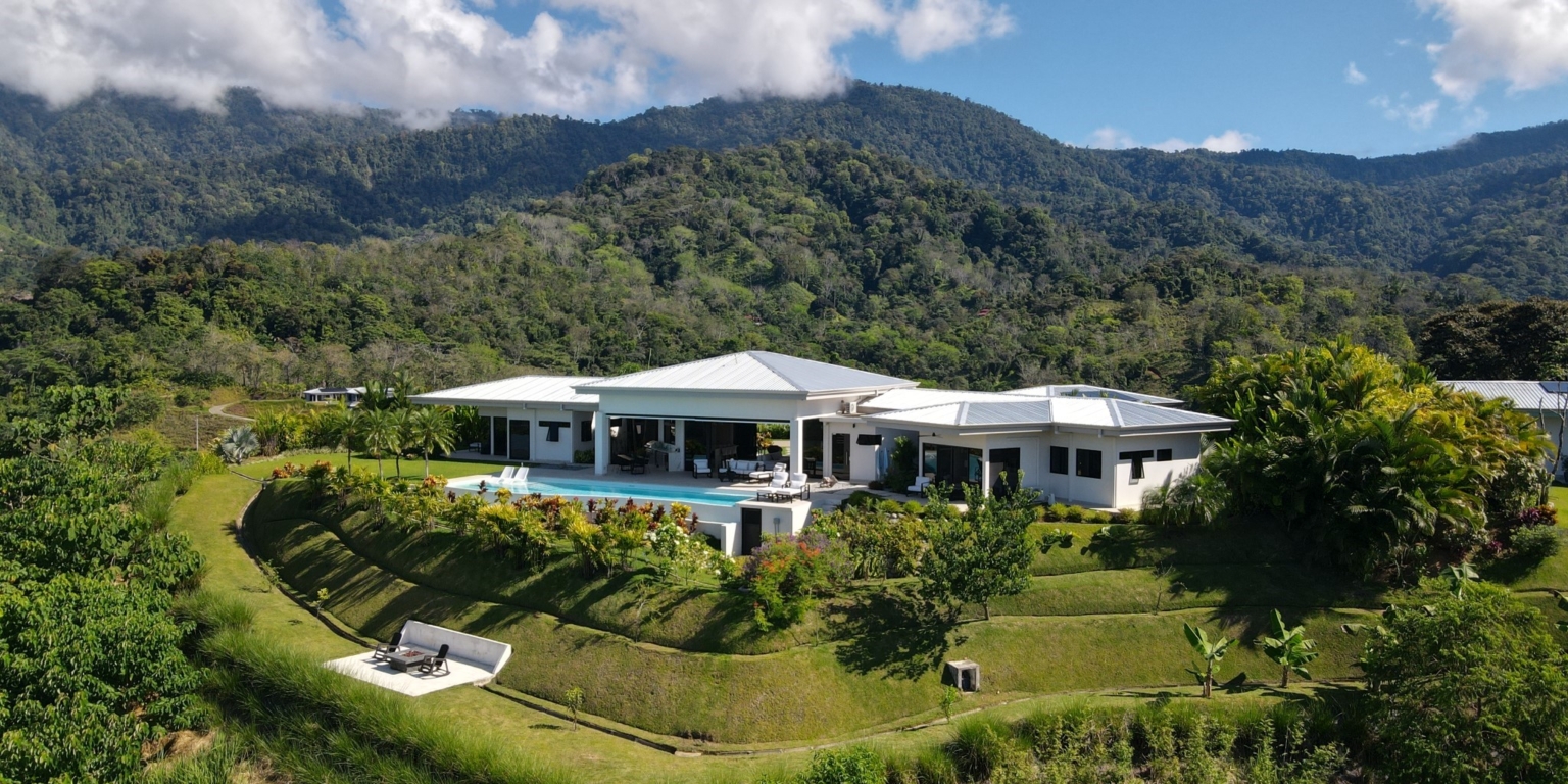 Elegant, Modern Style 4-Bedroom Home with Two Separate Wings & 360-Decree Views on 2.7 Acres of Land in Ojochal, Costa Rica