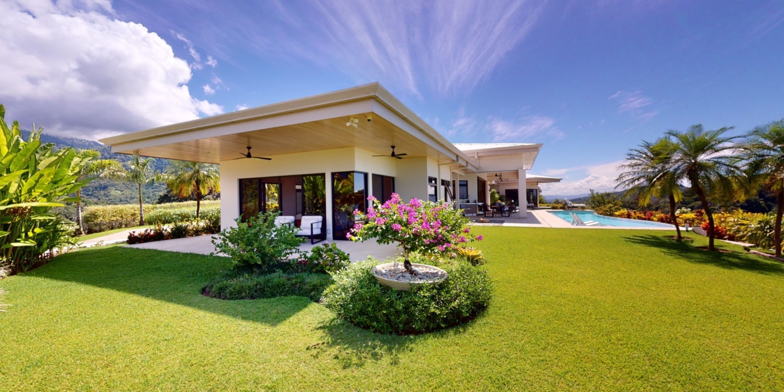 Elegant, Modern Style 4-Bedroom Home with Two Separate Wings & 360-Decree Views on 2.7 Acres of Land in Ojochal, Costa Rica