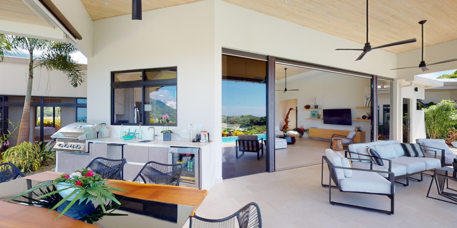 Elegant, Modern Style 4-Bedroom Home with Two Separate Wings & 360-Decree Views on 2.7 Acres of Land in Ojochal, Costa Rica