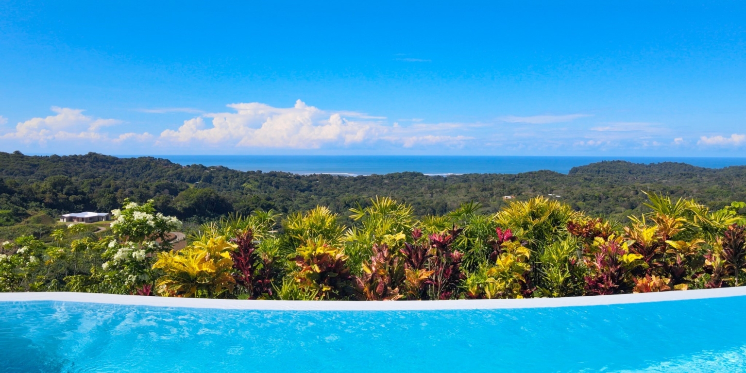 Elegant, Modern Style 4-Bedroom Home with Two Separate Wings & 360-Decree Views on 2.7 Acres of Land in Ojochal, Costa Rica