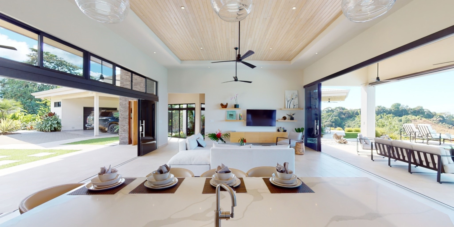 Elegant, Modern Style 4-Bedroom Home with Two Separate Wings & 360-Decree Views on 2.7 Acres of Land in Ojochal, Costa Rica
