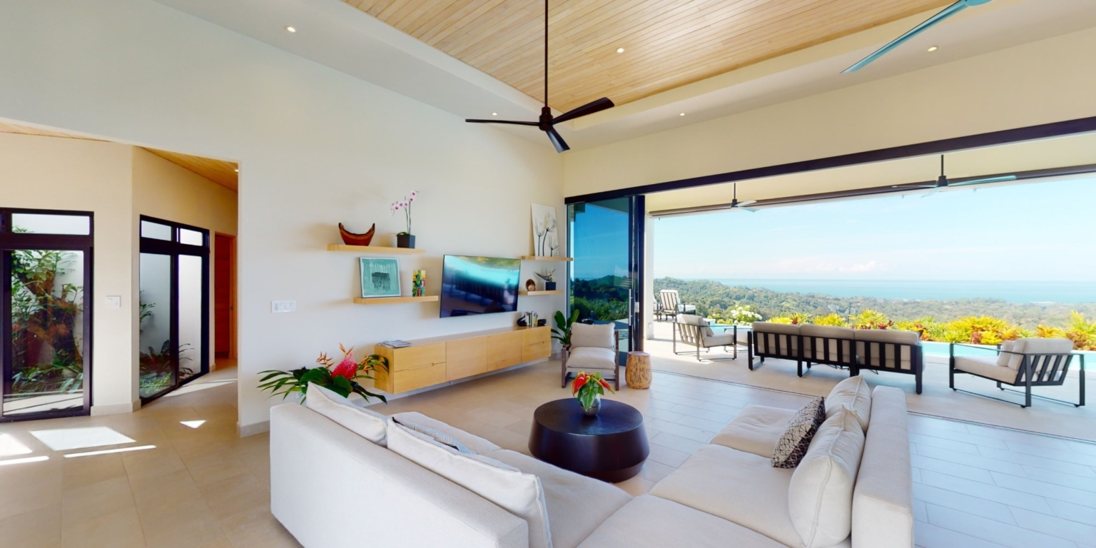 Elegant, Modern Style 4-Bedroom Home with Two Separate Wings & 360-Decree Views on 2.7 Acres of Land in Ojochal, Costa Rica