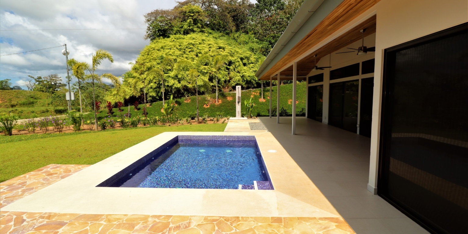 1 (38) Brand New 3-Bedroom Home with Pool in Gated Community in Chontales Costa Rica