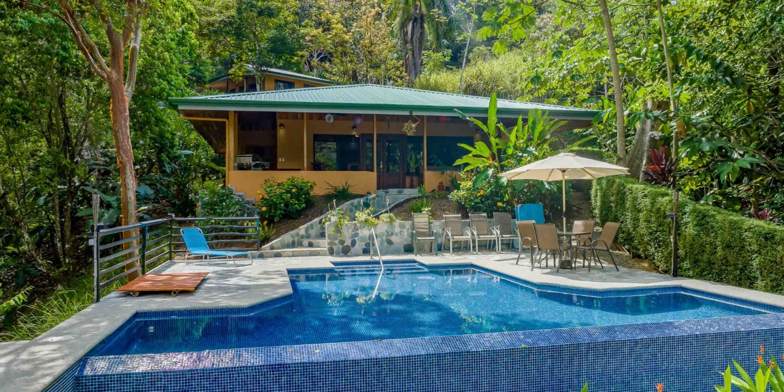 lagunas-paradise-main-house-5 Lagunas Paradise 3-Bedroom Home with Pool, Guesthouse & Neighboring 75 Acre Nature Reserve in Lagunas near Dominical Costa Rica