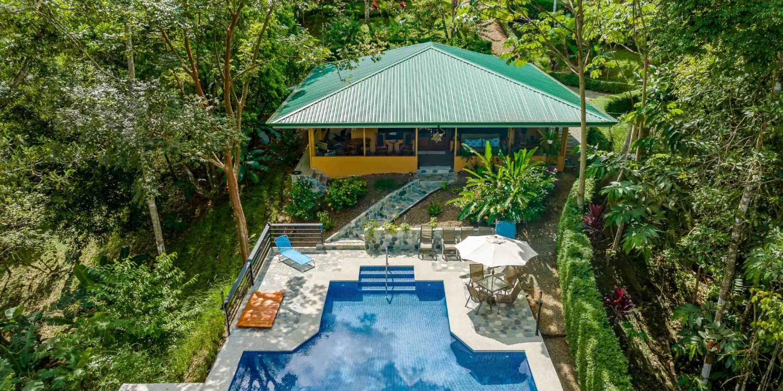 lagunas-paradise-main-house-7 Lagunas Paradise 3-Bedroom Home with Pool, Guesthouse & Neighboring 75 Acre Nature Reserve in Lagunas near Dominical Costa Rica