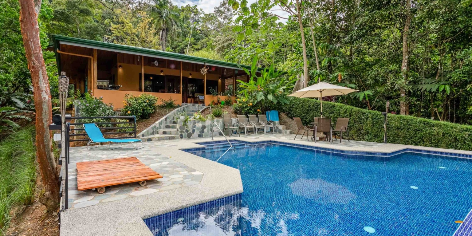lagunas-paradise-main-house-42 Lagunas Paradise 3-Bedroom Home with Pool, Guesthouse & Neighboring 75 Acre Nature Reserve in Lagunas near Dominical Costa Rica