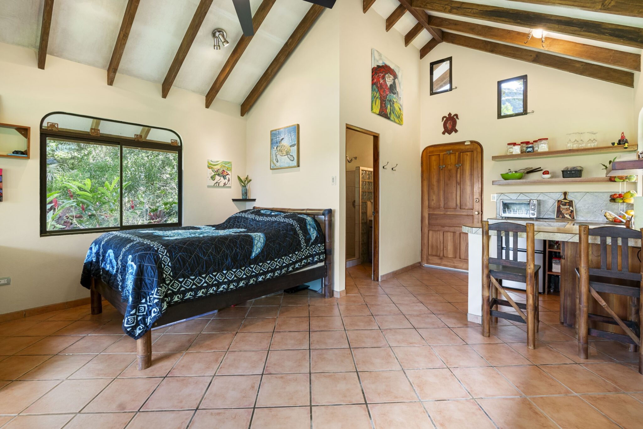 Tres Rios (Vergel) Bungalow Cozy Sunset Ocean-View Bungalow on 3.5 Acres of Jungle with Creeks, & Abundant Wildlife in Tres Rios Costa Rica