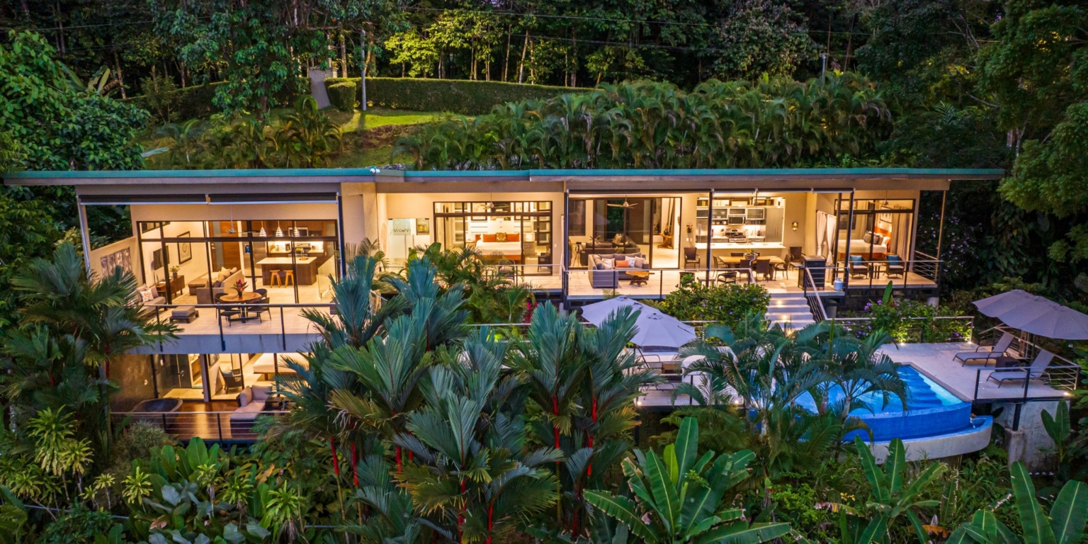 Luxurious 4-Bedroom Villa with Natural Surroundings, Unique Island Ocean Views & Rental History in Bahia Ballena near Ojochal & Uvita Costa Rica