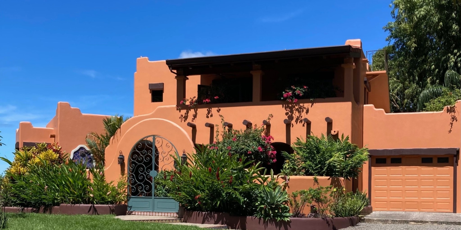4,, Luxury 3-Bedroom Home with Pool, Sunset Ocean View, Separate Ocean View Building Site & Guesthouse in Lagunas above Dominical Costa Rica