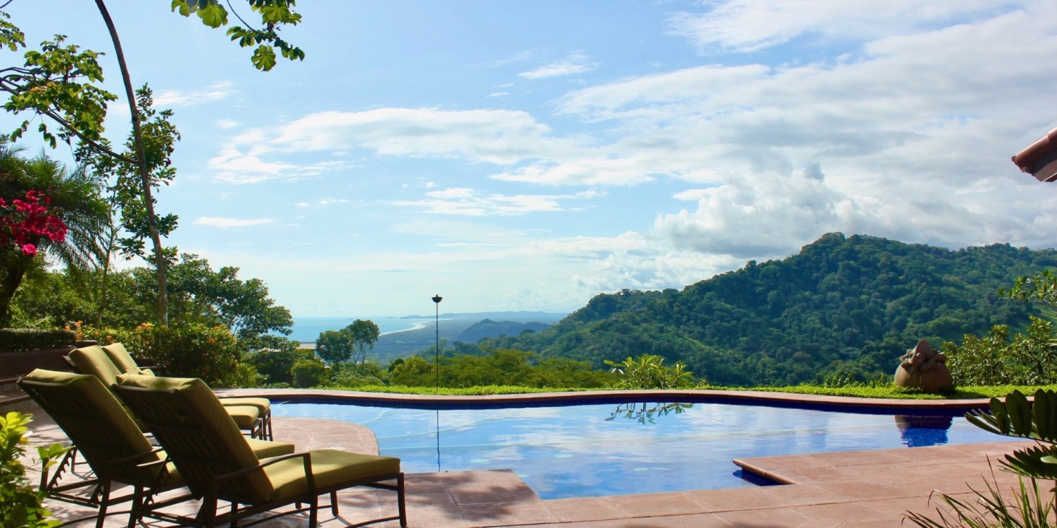28,, Luxury 3-Bedroom Home with Pool, Sunset Ocean View, Separate Ocean View Building Site & Guesthouse in Lagunas above Dominical Costa Rica