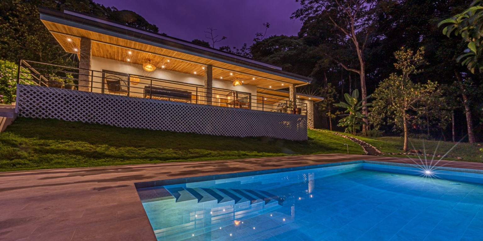 4H1A9975-2-HDR Move-In Ready Ocean View 3-Bedroom Home on 2.5 Acres of Lush Jungle on Cinco Ventanas Road in Ojochal Costa Rica
