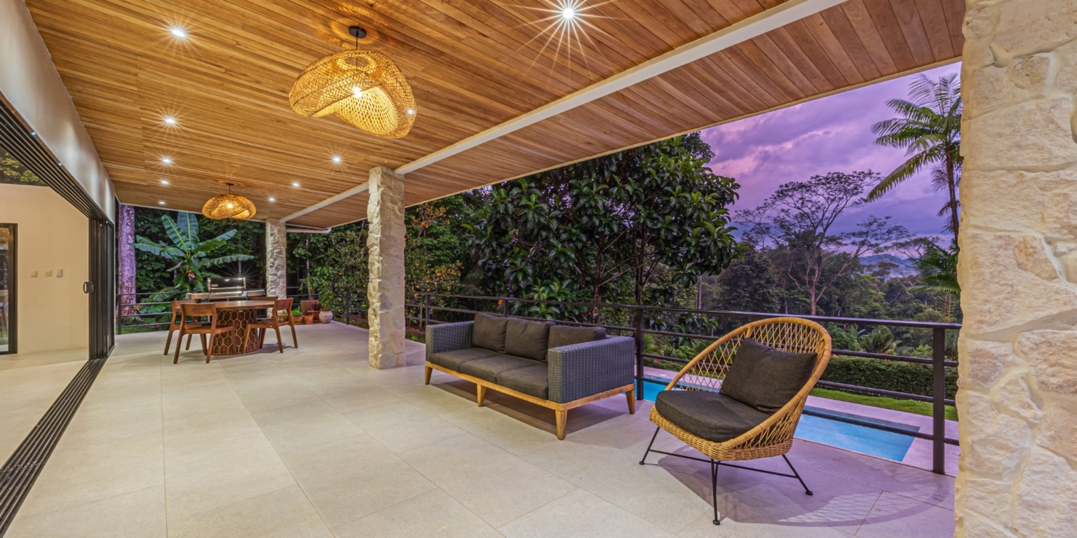4H1A9960-2-HDR Move-In Ready Ocean View 3-Bedroom Home on 2.5 Acres of Lush Jungle on Cinco Ventanas Road in Ojochal Costa Rica