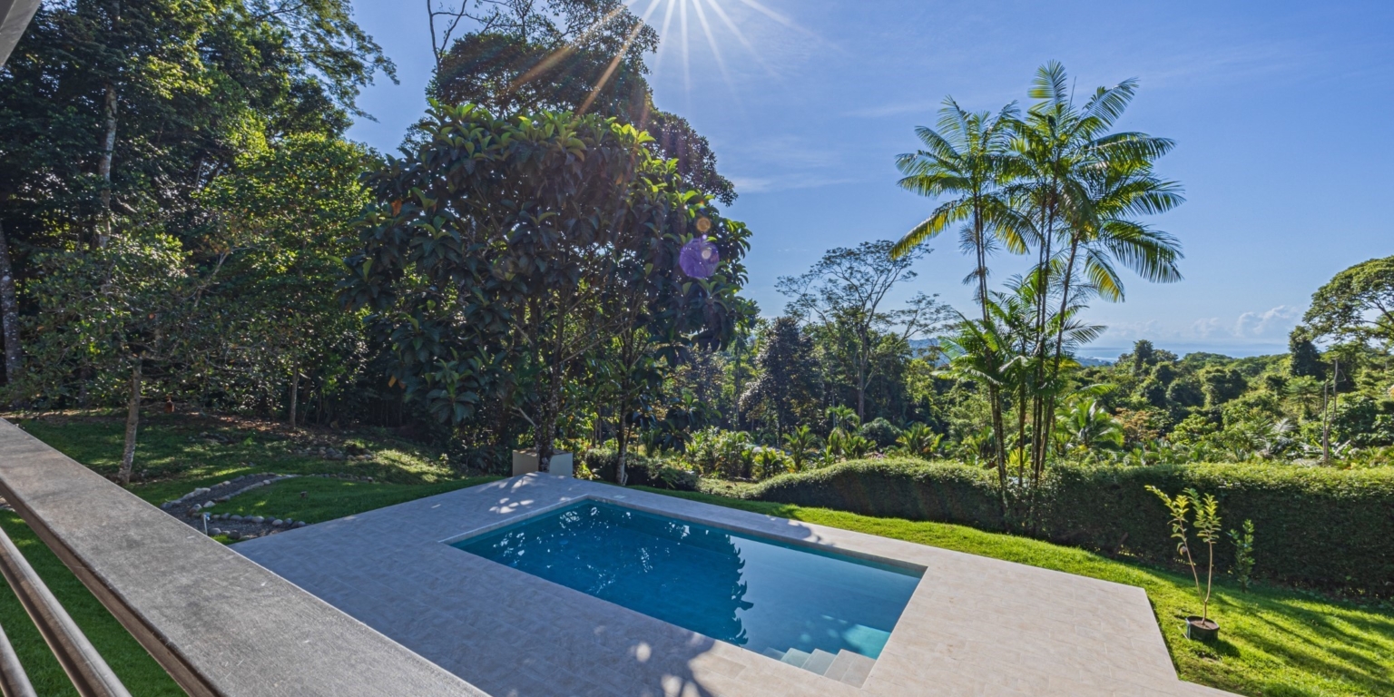 4H1A0002-HDR Move-In Ready Ocean View 3-Bedroom Home on 2.5 Acres of Lush Jungle on Cinco Ventanas Road in Ojochal Costa Rica