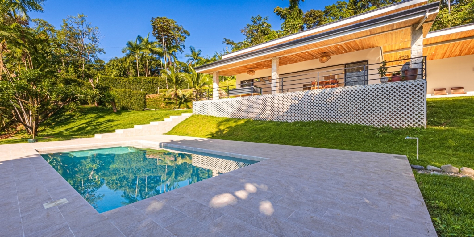 4H1A0026-HDR Move-In Ready Ocean View 3-Bedroom Home on 2.5 Acres of Lush Jungle on Cinco Ventanas Road in Ojochal Costa Rica