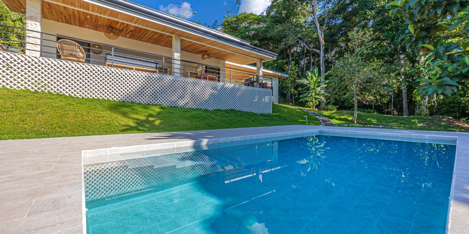 4H1A0029-HDR Move-In Ready Ocean View 3-Bedroom Home on 2.5 Acres of Lush Jungle on Cinco Ventanas Road in Ojochal Costa Rica