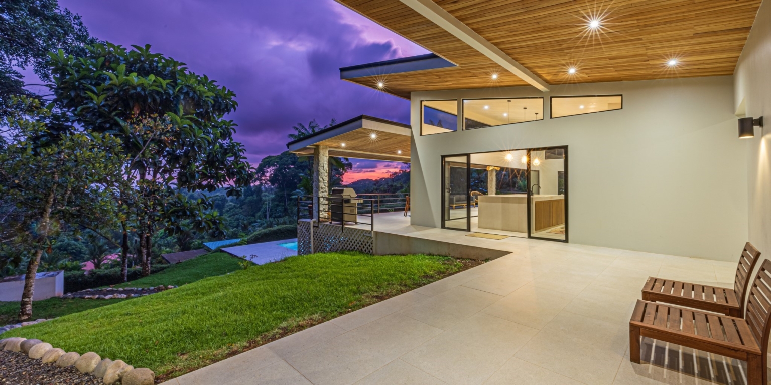4H1A9966-2-HDR Move-In Ready Ocean View 3-Bedroom Home on 2.5 Acres of Lush Jungle on Cinco Ventanas Road in Ojochal Costa Rica