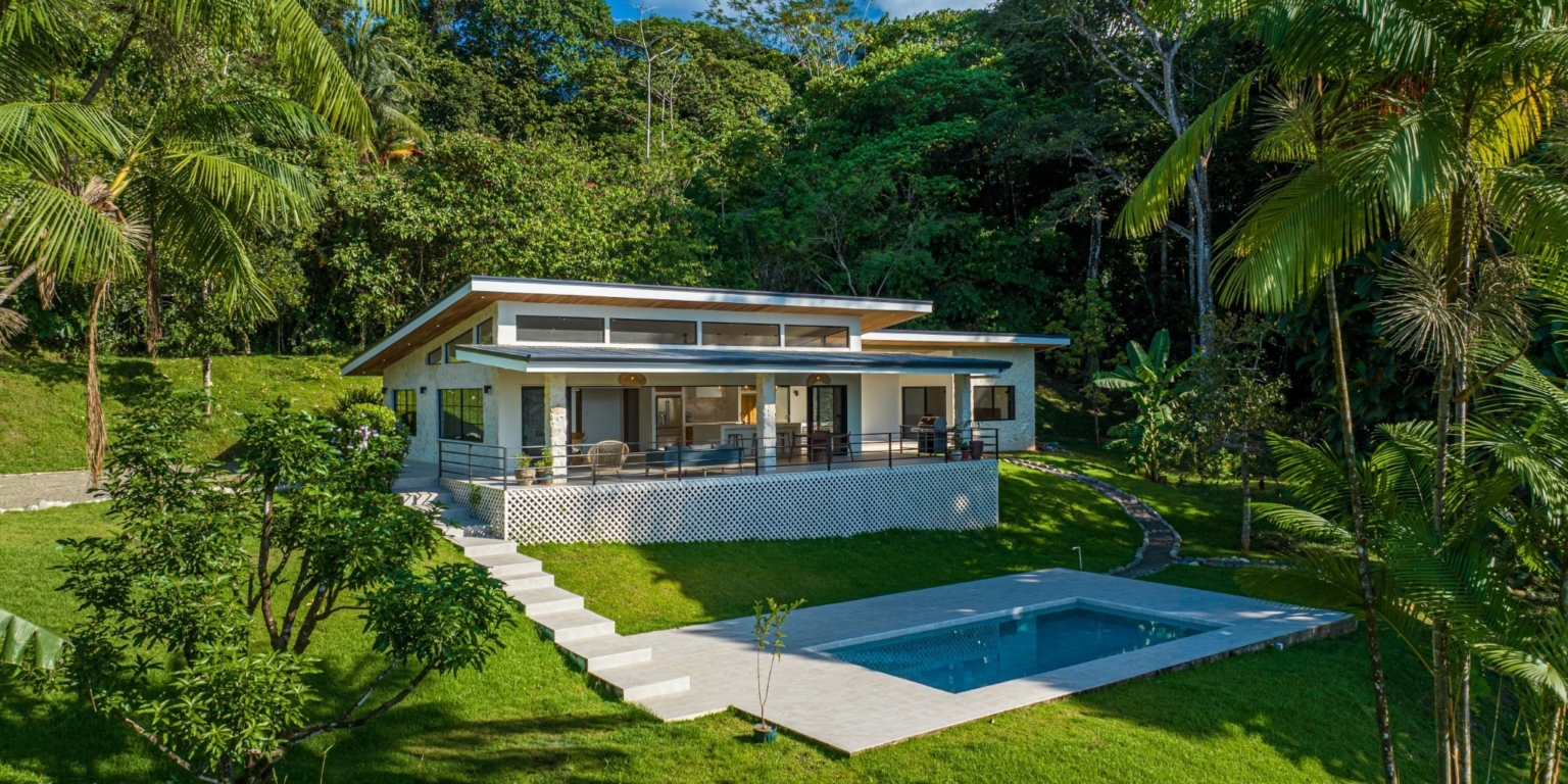 DJI_0745-HDR Move-In Ready Ocean View 3-Bedroom Home on 2.5 Acres of Lush Jungle on Cinco Ventanas Road in Ojochal Costa Rica