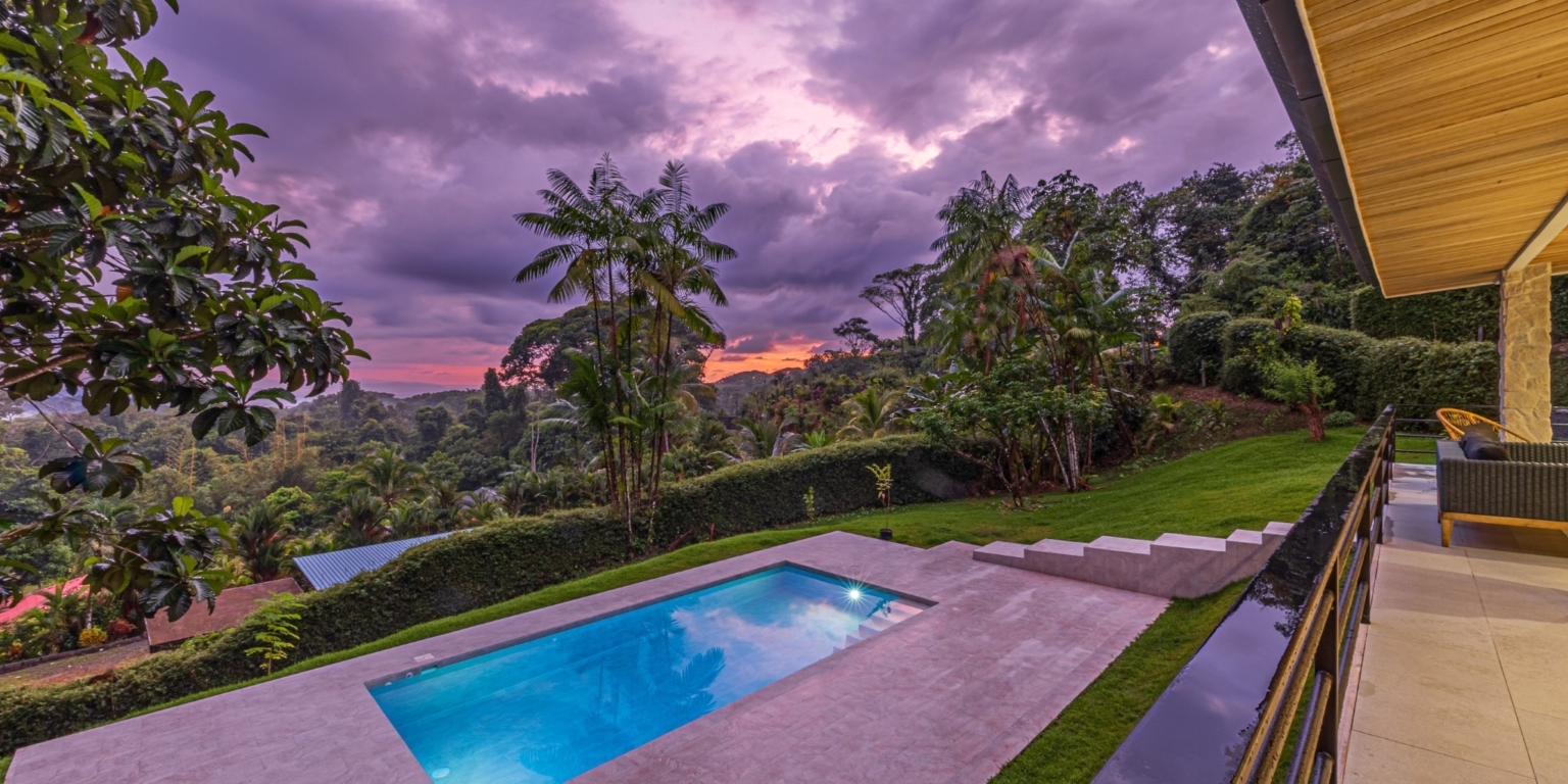 4H1A9963-2-HDR Move-In Ready Ocean View 3-Bedroom Home on 2.5 Acres of Lush Jungle on Cinco Ventanas Road in Ojochal Costa Rica