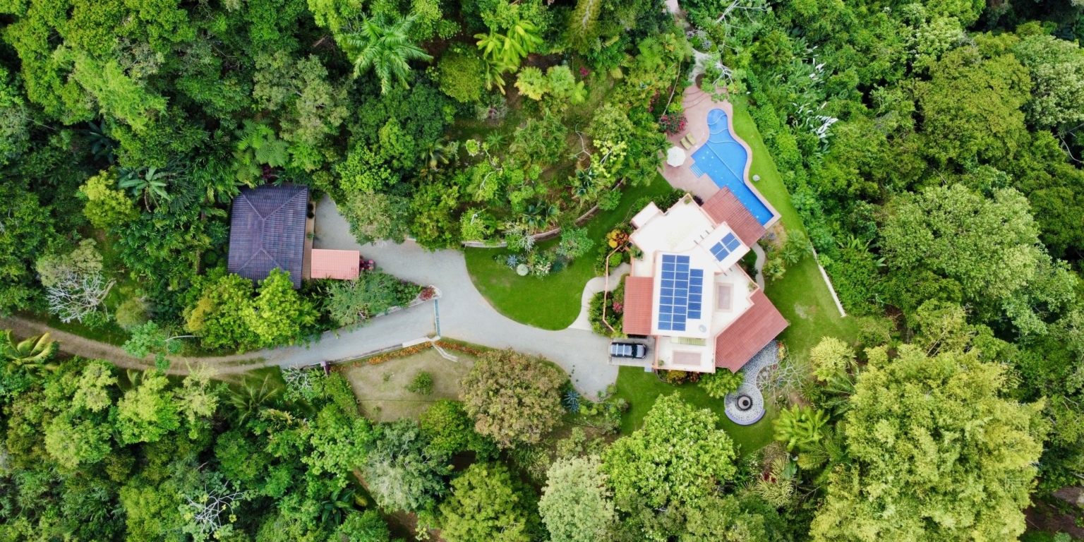 4 Luxury 3-Bedroom Home with Pool, Sunset Ocean View, Separate Ocean View Building Site & Guesthouse in Lagunas above Dominical Costa Rica
