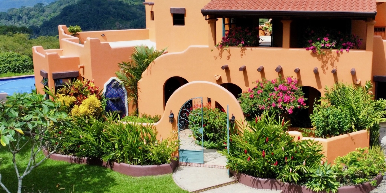 7 Luxury 3-Bedroom Home with Pool, Sunset Ocean View, Separate Ocean View Building Site & Guesthouse in Lagunas above Dominical Costa Rica